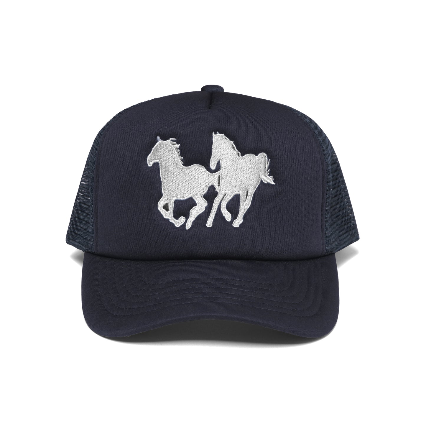 Mustang Trucker Hat Navy/White Stitch